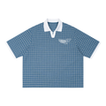 FD Unisex Boxy Plaid Color Block Polo Shirt