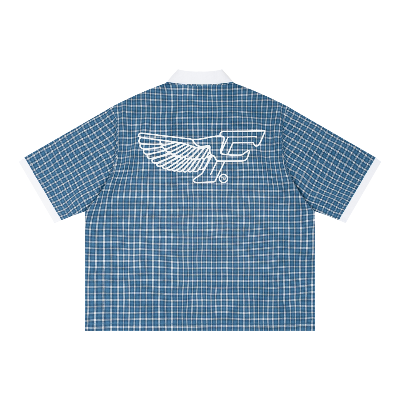 FD Unisex Boxy Plaid Color Block Polo Shirt