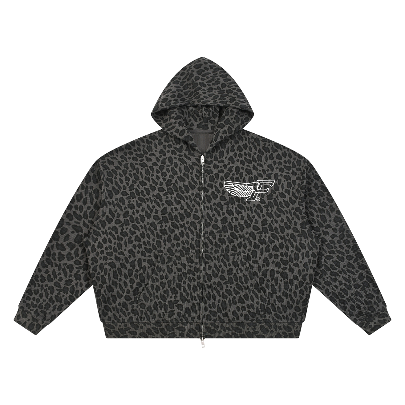 FD Unisex Leopard PRINT Full Zip Hoodie